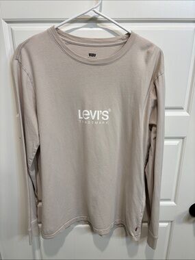 Levi's Neutral Light Taupe Long Sleeve Logo Tee